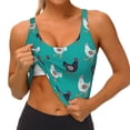 thumbnail image 3 of Balery Funny Chicken Sujetadores deportivos con espalda cruzada para mujer, acolchados, sin costuras, de alto impacto, ideales para yoga, gimnasio, entrenamiento y fitness.-Medium, 3 of 8