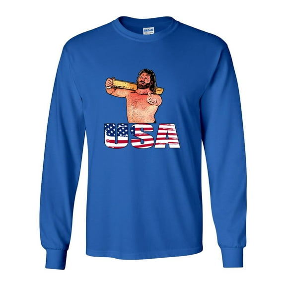 LONG SLEEVE Shedd Shirts Blue Hacksaw Jim Duggan WWF WWE "Old School" Youth Small T-Shirt