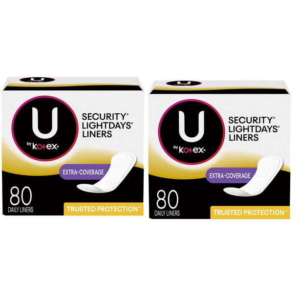 U By Kotex Lightdays Panty Liners Extra Coverage Unscented 2 Pack Walmart Com Walmart Com
