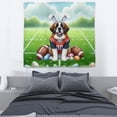thumbnail image 3 of Happy Easter Hello Spring Saint Bernard Playing Football Tapestry St Dog Lover Wall Hanging Backdrop Home Decor - 13003, 3 of 5