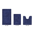thumbnail image 2 of Better Trends Bathroom Rugs 3 Piece Set 100% Cotton Bath Rug Soft Water Absorbent Reversible, Machine Washable for Bathroom Decor U Shap Toilet Base Contour Mat Navy Lux Collection, 2 of 4