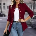 thumbnail image 7 of ZGRBOU Blazers for Women Lightweight Stand Collar Button Down Suit Jackets Fashion Casual Business Work Outerwear, 7 of 7