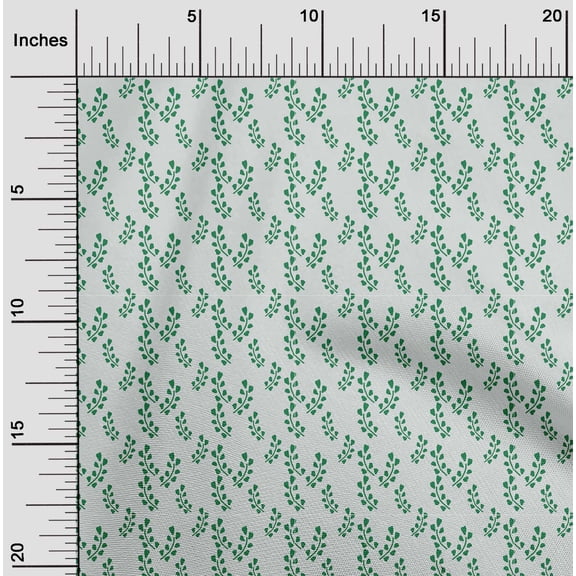 oneOone Cotton Poplin Green Fabric Leaves Quilting Supplies Print Sewing Fabric By The Yard 56 Inch Wide