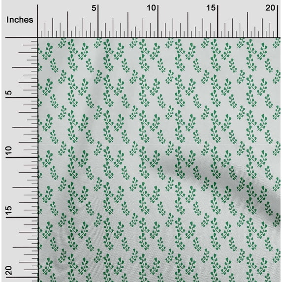 oneOone Cotton Cambric Green Fabric Leaves Fabric For Sewing Printed Craft Fabric By The Yard 56 Inch Wide