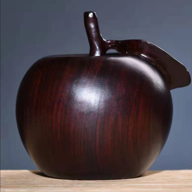 Adornos de manzana de madera maciza tallado a mano, decoración del hogar, lucencia de manzana de madera, Feng Shui, regalo de Nochebuena, recuerdo