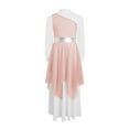 thumbnail image 4 of Aislor Girls Long Sleeve Worship Praise Dance Tunic Liturgical Church Robe Irregular Hem Dress Pink 6, 4 of 6
