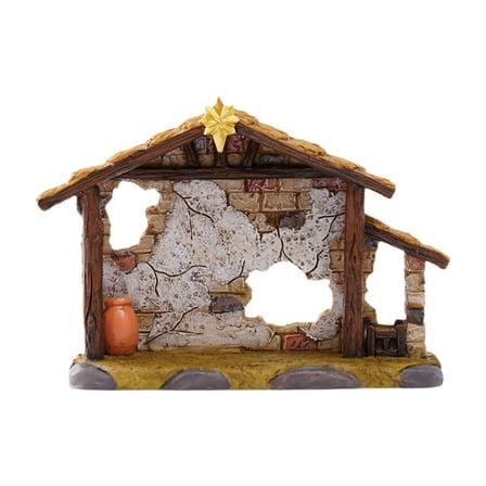 Empty Manger Scene Christmas House 8.5cm Tall Miniature for Religious Inspiration Holiday Decor Collectors
