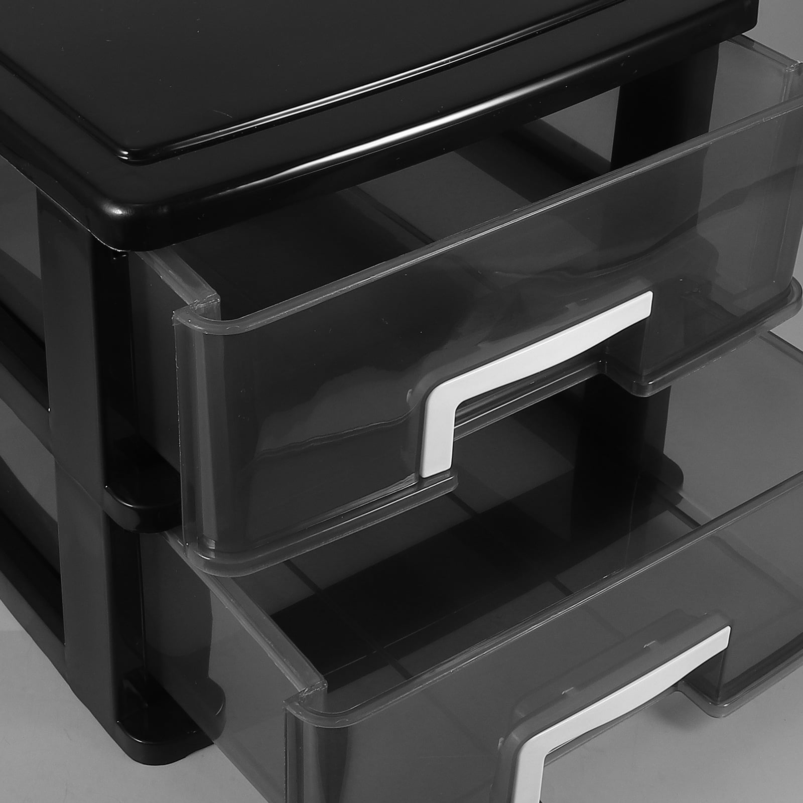 AURARMLET Black Desktop Organizer with Drawers, PP Material Storage Box for Home and Office Desk, Adult Use, 1 Set
