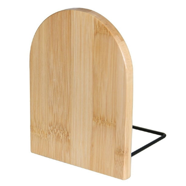 Organizador de escritorio con sujetalibros de bambú, estante decorativo duradero, soporte simple Pequeña