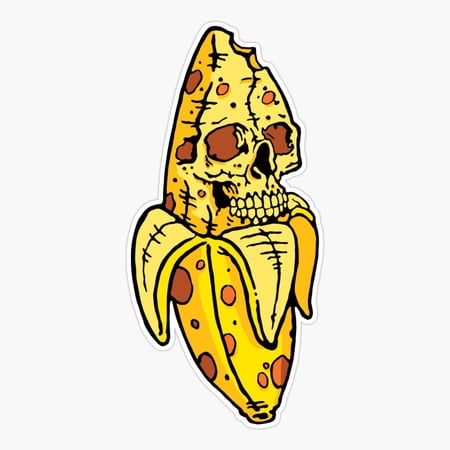 Zombie Skull Rotting Banana Er, Phone Decal Water Bottle Stickers Car Decals, Funny Birthday Gift
