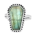 thumbnail image 4 of Natural Labradorite Handmade Ring For Women, Solid 925 Sterling Silver, Blue Fire Gemstone Coffin Ring, Birthday Ring, Anniversary Ring, Wedding Ring, Engagement Ring (Labradorite, Size 7), 4 of 8