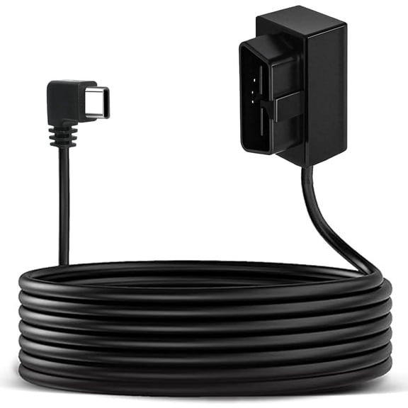 Dash Cam Hardwire Kit,OBD Power Cable for Dash Camera ,USB Type C Adapter Hardwire Charger Cable for Dashcam with Low Voltage Protection(11.6V Auto-cutoff ) 24h Parking Mode for Dashcam,GPS ,Radar