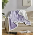 thumbnail image 4 of Plazatex Corduroy Sherpa All Season Decorative Throw Blanket 50" x 60" Lilac, 4 of 6