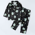 thumbnail image 2 of Zanarzt Girls Valentines Shirt Girls Valentines Pajamas Satin Pajama Set Silk Pjs Long Sleeve Button Down Trendy Sleepwear Loungewear Sets for Kids Green,13-14 Years, 2 of 3