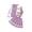 Purple, variant on PureChapter Girls Clothes Cartoon Bear Letter Print Color Block Varsity Jacket & Striped Pleated Skirt 2 Piece Outfits for 7-14