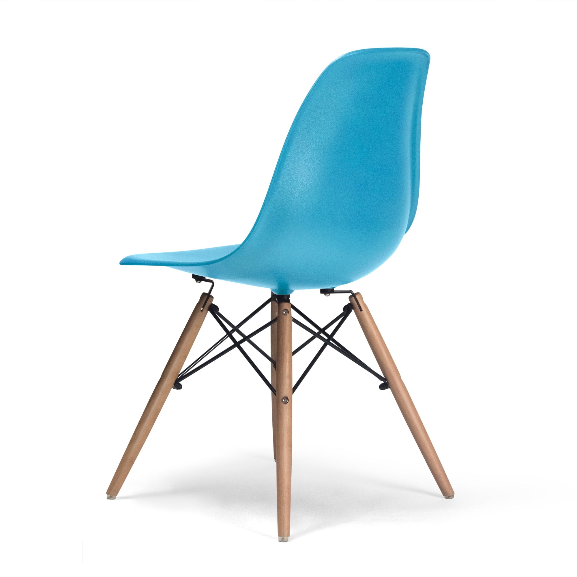 Paris-2 Side Chairs with Natural Legs (Set of 2) Blue