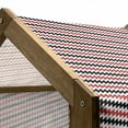 thumbnail image 4 of Abstract Pet House, Hypnotizing Vintage Zigzag Chevron Wave Seem Retro Border Like Image, Outdoor & Indoor Portable Dog Kennel with Pillow and Cover, 5 Sizes, Vermilion White, by Ambesonne, 4 of 4