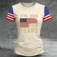 thumbnail image 2 of NMMUED Fourth of July Shirt Patriotic Shirts for Women Crew Neck Loose Fit 250th Birthday Independence Day Shirt Summer Tops Patriotic Clothes Beige L, 2 of 3
