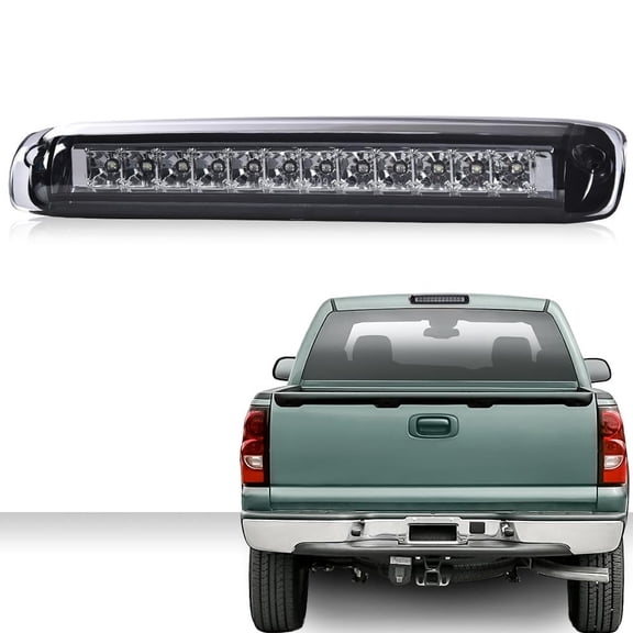 PIT66 LED 3rd Brake Light Lamp Fit for 99-06 GMC Sierra/Chevy Silverado 1500 2500 3500 Cargo High Mount Third Tail Lamps Smoked Lens