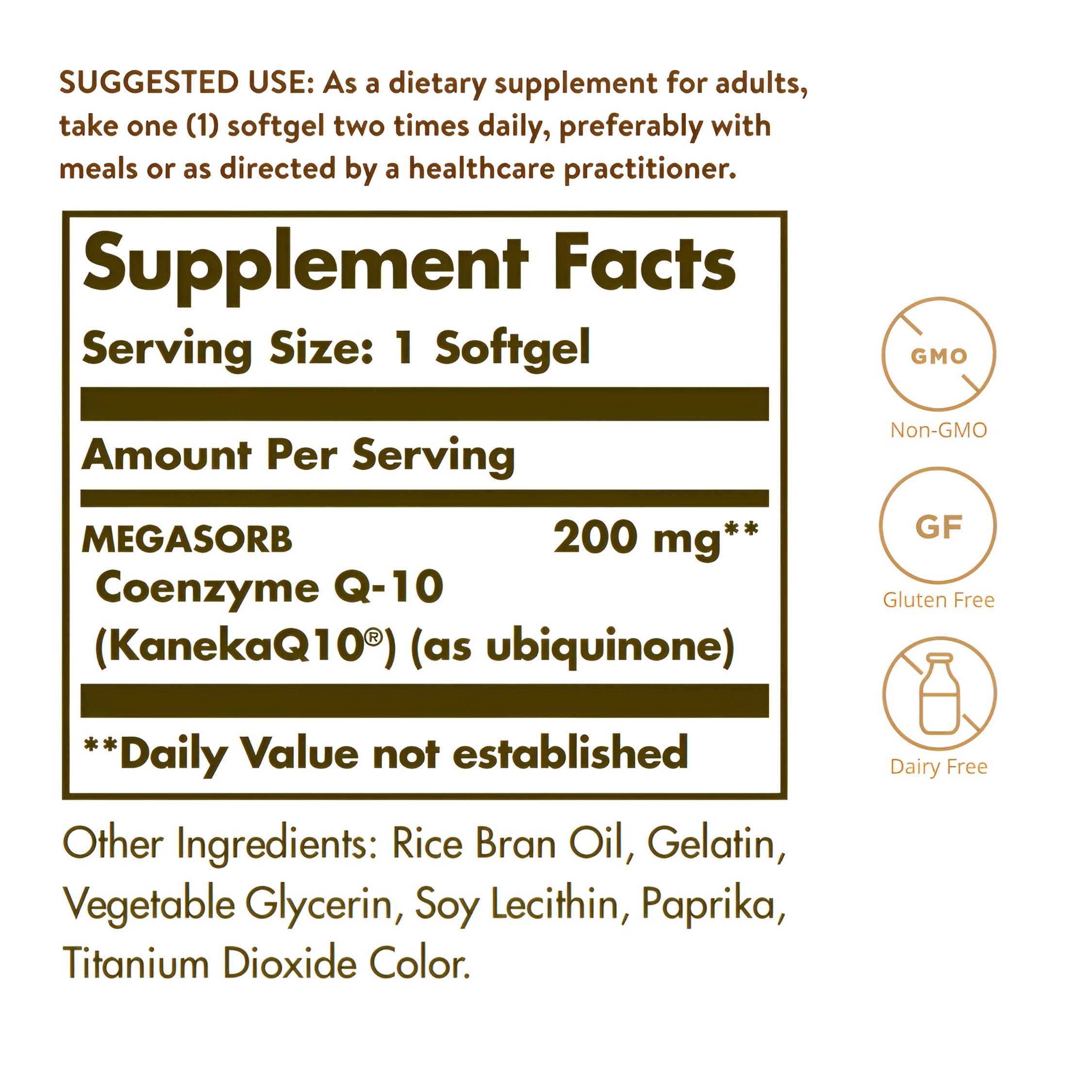 Solgar CoQ-10 200 MG  - 60 Softgels - Solgar