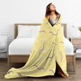 thumbnail image 5 of ZNDUO Yellow Memphis Style Elements Pattern Throw Blanket, Lightweight Cozy Soft Throw Blanket for Couch, 50"x40" Throw Blankets for Bed, 5 of 8