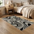thumbnail image 2 of ODIKA 5'x7' Washable Area Rug Modern Marbled With Boho Swirling Vein Motif Accents Abstract Flowing Dynamic for Guest Room, Lounge, Apartment, Non-Slip Low Profile, Stain Resistant, 2 of 7