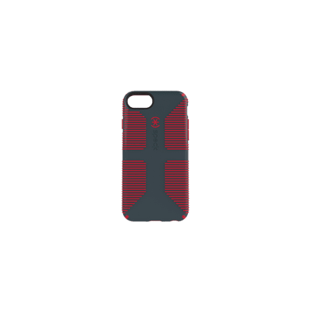 Speck CandyShell Grip Case for iPhone SE (2020) / 6, iPhone/ 7, and iPhone / 8, Gray/Red