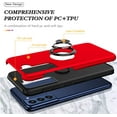 thumbnail image 6 of Shockproof Case for Samsung Galaxy S22 Plus/S22+ 5G, [Embedded Finger Ring] Military Grade Phone Case Cover with Reinforced Metal Stand Kickstand [Support Magnetic Car Holder] for S22+, Red, 6 of 13