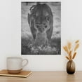 thumbnail image 3 of ADALE Lioness and Cubs Warm Animals Black and White Poster Canvas Painting Wall Art Poster for Bedroom Unframed 8x10 Inch, 3 of 6