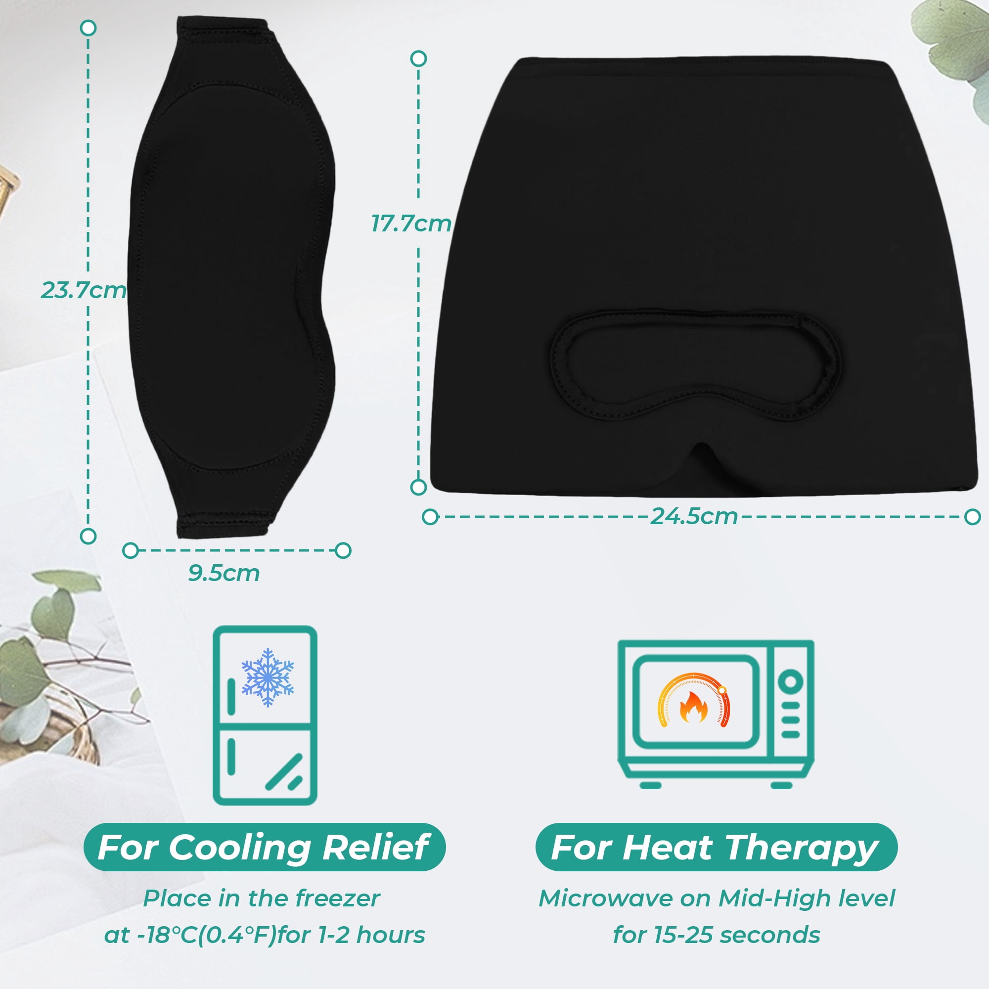 Solid Gel Cap for Hot or Cold Compress, Eye Ice Mask for Sleep and Headache Relief, Reusable Cooling Hat for Pressure and Sinus Comfort