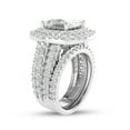 thumbnail image 5 of Double Halo Bridal Set Enagagement Ring, Pave Set Stackable Wedding Ring, 2.2 Ct Simulated Princess Cut Diamond Ring, 14K White Gold Plated, Anniversary Promise Ring, Girlfriend Proposal Ring, 5 of 5