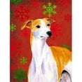 thumbnail image 1 of Carolines Treasures LH9328GF 11 x 15 Po. Drapeau de Noël Whippet Flocons de Neige Rouges et Verts - Taille Jardin, 1 of 3