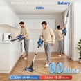 thumbnail image 6 of Cordless Vacuum Cleaner, 8 in 1 Powerful Stick Handheld Vacuum, 45Kpa Vacuum Cleaner, 60min Runtime, Lightweight Brushless Stick Vacuum for Hard Floor Carpet Pet Hair by POWEART, 6 of 10