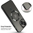 thumbnail image 5 of Phone Case Made for iPhone 13 (6.1 Inch) with Camera Lens Protector (Compatible with MagSafe) Anti-Scratch Shockproof Electroplated Slim Phone Cover for Women Men - Black, 5 of 7