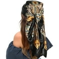 thumbnail image 5 of AWAYTR 35" Large Square Satin Head Scarf - Silk Hair Scarf Square Hair Bandanas Women Sleeping Head Wraps, 5 of 8