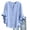 Light Blue, variant on Women 3/4 Sleeve Shirt V Neck Flutter Sleeve Button Down Blouse Tops Loose Fit Plus Size T Shirt for Women