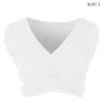 thumbnail image 3 of Womens Fashion Casual Solid Color Bottom Strap V-Neck Navel Revealing Vest, 3 of 5