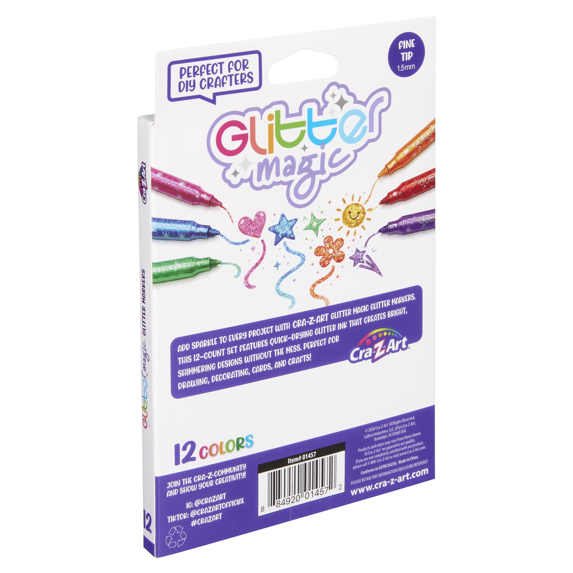 Cra-Z-Art 12ct Glitter Magic Liquid Markers