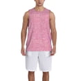thumbnail image 4 of Gaeub Glitter Pink Men's Mesh Basketball Jersey, Quick-Drying Sleeveless Top S-4XL, Loose Muscle Tank Top -X-Large, 4 of 9
