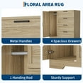 thumbnail image 6 of Studyset Wood Armoire Wardrobe Closet with 4 Drawers and Door,43.3" H Bedroom Wardrobe Cabinet with Hanging Rod,Freestanding Cabinet,Clothing Storage Cabinets,4 Drawers Dresser with Storage Closet, 6 of 7
