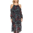 thumbnail image 1 of 1.STATE Womens Floral A-line Dress, Black, Large, 1 of 4