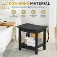 thumbnail image 4 of SERWALL HDPE Shower Bench for Inside Shower, Waterproof Shower Stool with Handles- Black, 4 of 10