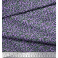 thumbnail image 1 of Soimoi Tissu Poly Georgette Violet Imprimé Feuilles de Rose 1 Yard 52 Pouces de Large, 1 of 2