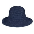 thumbnail image 3 of Womens Beach Sun Straw Hat UV UPF50 Travel Foldable Brim Summer UV Hat/Navy Blue, 3 of 8
