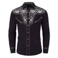 thumbnail image 5 of CONZONE Mens Western Cowboy Shirts Long Sleeve Buttons Down Shirts for Men Trendy Graphic Lapel Soft Lightweight Tops, 5 of 5