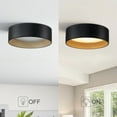 thumbnail image 3 of C Cattleya Black and Woodgrain Finish Integrated LED 3000K/4000K/5000K Flush Mount LED Ceiling Light, 3 of 7