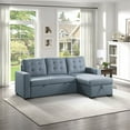 thumbnail image 2 of Lexicon Cornish 2-piece Reversible Sectional with Pull-Out Bed in Blue, 2 of 10