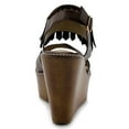 thumbnail image 5 of Ollio Women's Shoes Burnish Vintage Faded Fringe Wedge Heel Sandals FT01, 5 of 6