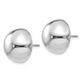 thumbnail image 2 of 14k White Gold 16mm Half Ball Post Earrings, 2 of 4