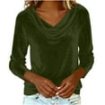 thumbnail image 6 of Womens Tops Trendy 2026 Fall Velvet Cowl Neck Shirts Long Sleeve Teacher Clothes Office Business Dressy Casual Outfits, 6 of 7